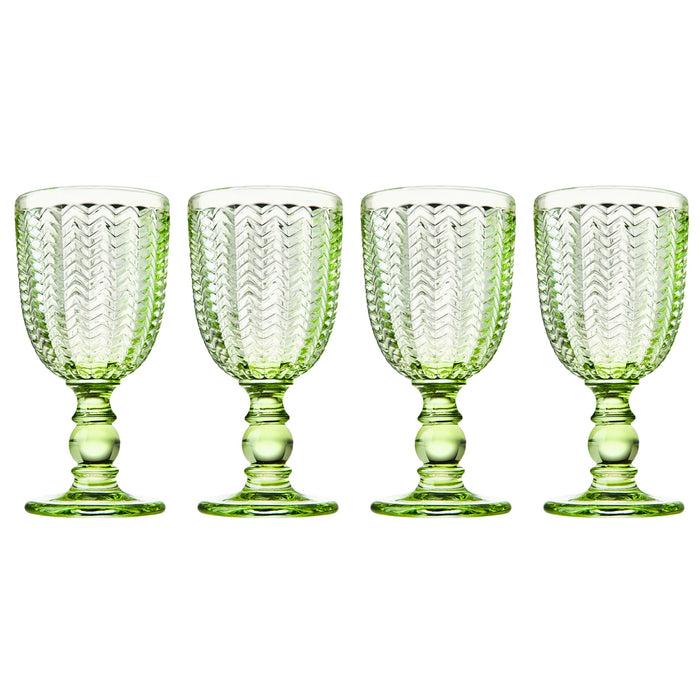 Godinger Twill Green Goblet Set Of 4