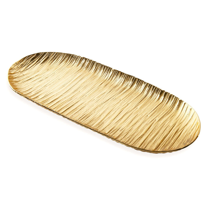 godinger Wadi Gold Textured Oval Tray