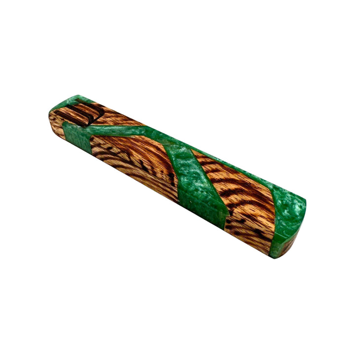 Godinger Wood & Green Resin Mezuzah