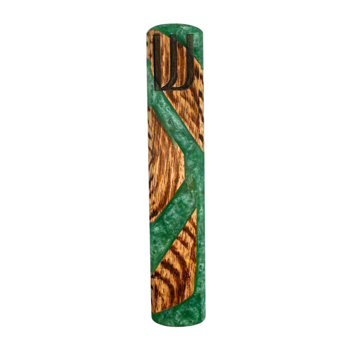 godinger Wood & Green Resin Mezuzah