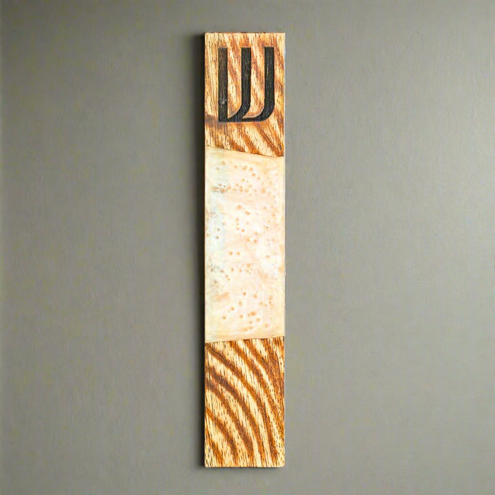 Godinger Wood & White Resin Mezuzah
