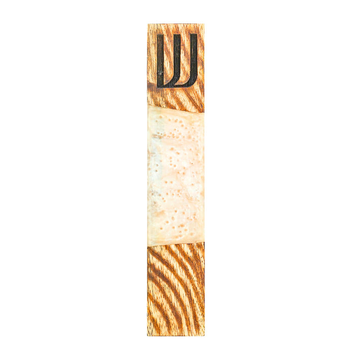 Godinger Wood & White Resin Mezuzah