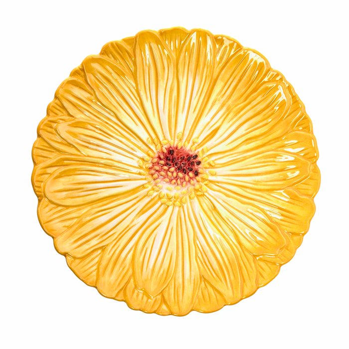 godinger Yellow Daisy Flower Appetizer Plate