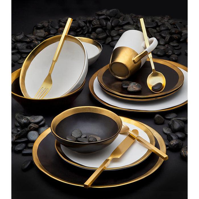 Godinger Golden Onyx 4 Piece Dinner Set Service For 1