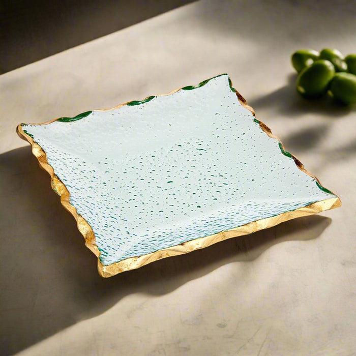 Godinger Harper Gold Edge Square Dessert Plates Set Of 4