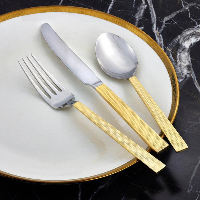 Godinger Harrington 18/10 Gold 20 Piece Flatware Set Service For 4