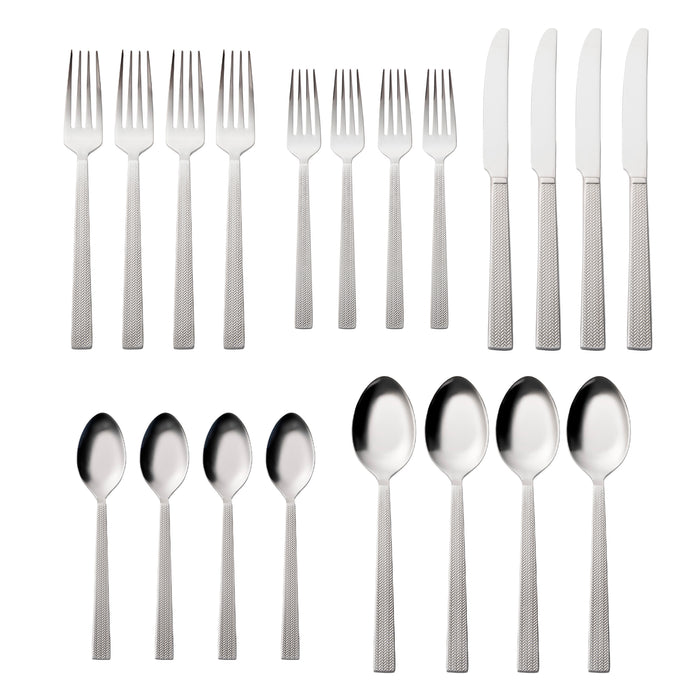Godinger Harrington 18/10 Stainless Steel 20 Piece Flatware Set Service For 4