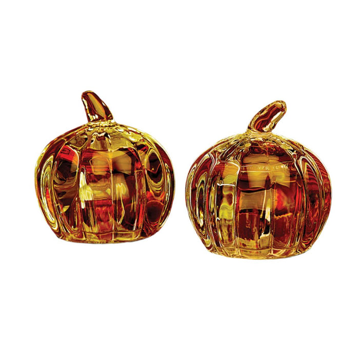 Godinger Harvest Amber Pumpkin Salt & Pepper Shaker Set