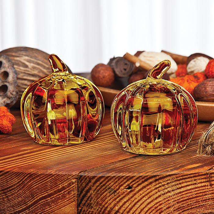 godinger Harvest Amber Pumpkin Salt & Pepper Shaker Set