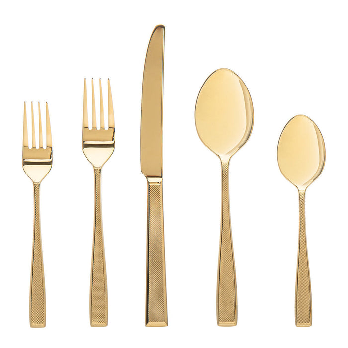 Godinger Ingot Gold 18/10 Stainless Steel 20 Piece Flatware Set Service For 4