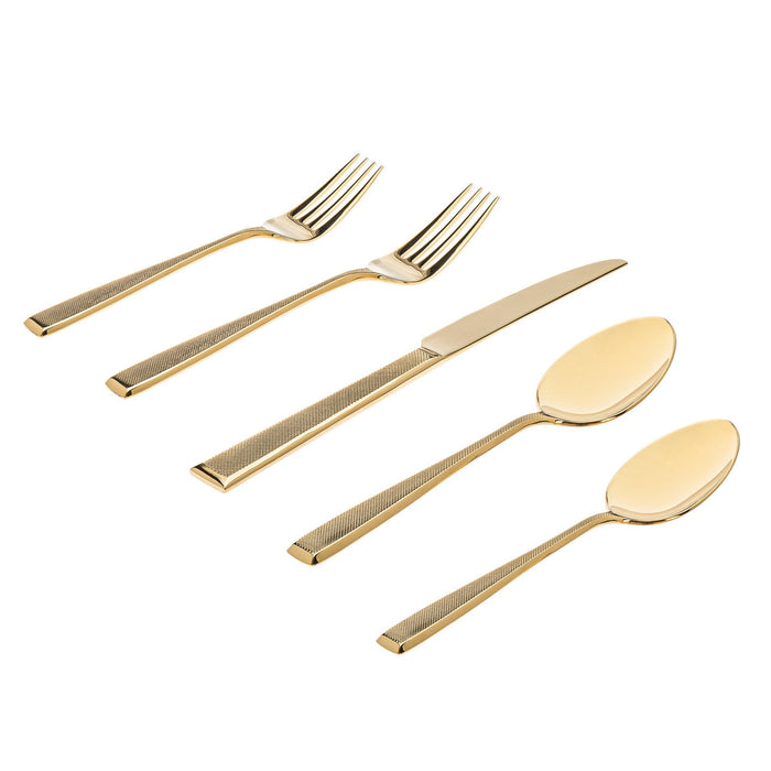 godinger Ingot Gold 18/10 Stainless Steel 20 Piece Flatware Set Service For 4