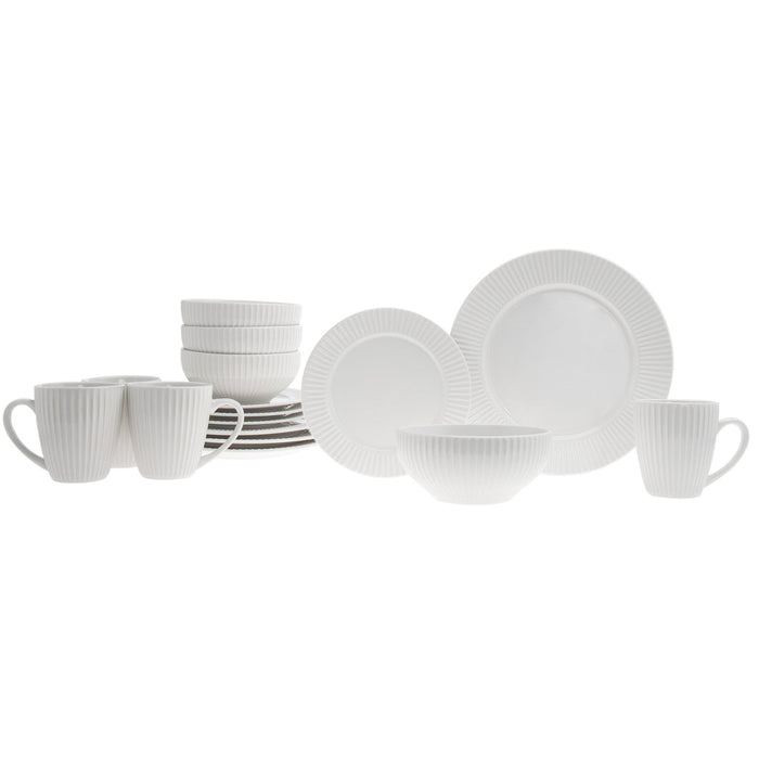 Godinger Inventure Porcelain 16 Piece Dinnerware Set Service For 4