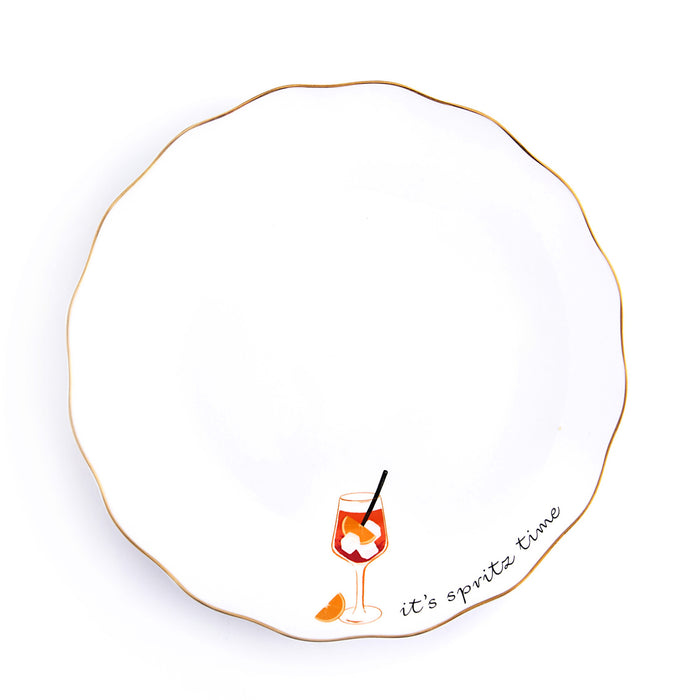Godinger It's Spritz Time Cocktail Appetizer Plate Set Of 4