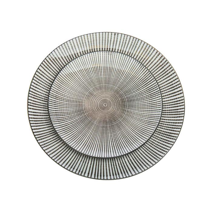 Godinger Laura Grey Porcelain 12 Piece Dinnerware Set Service For 4