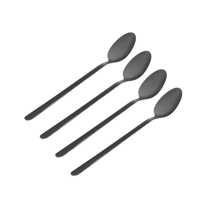 godinger Lola Matte Black 18/0 Stainless Steel Iced Tea Set of 4