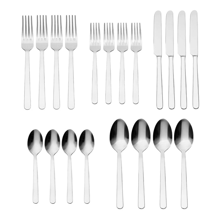 Godinger Lola Mirrored 18/0 Stainless Steel 20 Piece Flatware Set Service For 4