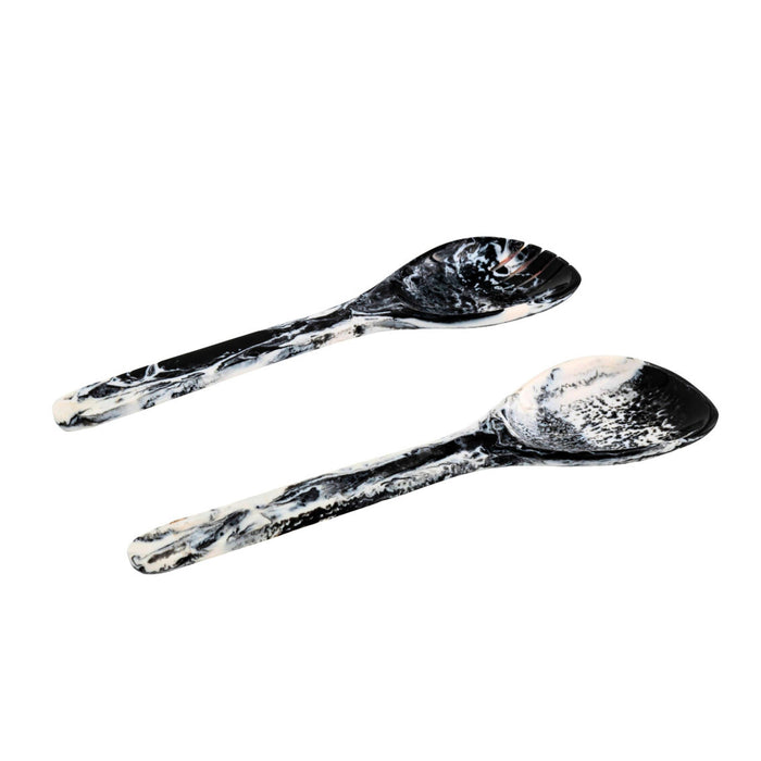 Godinger Lucente Black & White Resin Salad Server Set