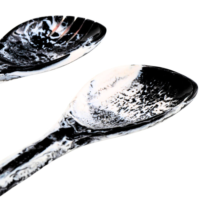 Godinger Lucente Black & White Resin Salad Server Set