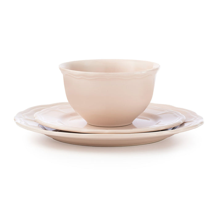 Godinger Madison Blush Stoneware 12 Piece Dinnerware Set Service For 4