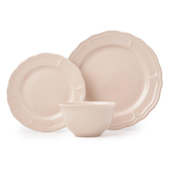 godinger Madison Blush Stoneware 12 Piece Dinnerware Set Service for 4