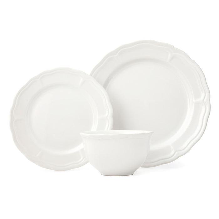 godinger Madison White Stoneware 12 Piece Dinnerware Set Service for 4