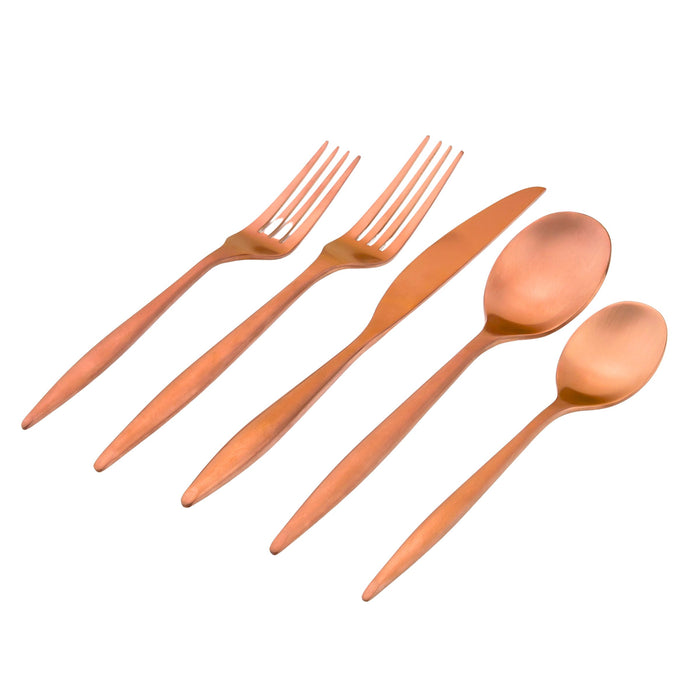 godinger Milano Matte Copper 18/10 Stainless Steel 20 Piece Flatware Set Service For 4