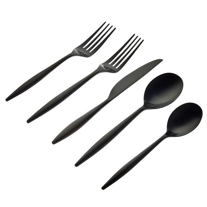 godinger Milano Midnight 18/10 Stainless Steel 20 Piece Flatware Set Service For 4