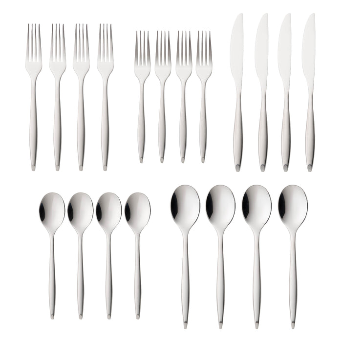 Godinger Milano Satin 18/10 Stainless Steel 20 Piece Flatware Set Service For 4