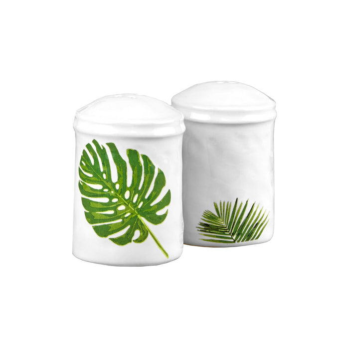 godinger Monstera & Palm Leaf Salt And Pepper Shaker Set