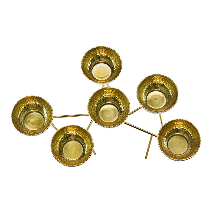 Godinger Munro White & Gold Hammered Appetizer Server