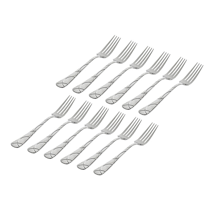 godinger Olympia Sandblasted 18/0 Stainless Steel Dinner Fork Set of 12