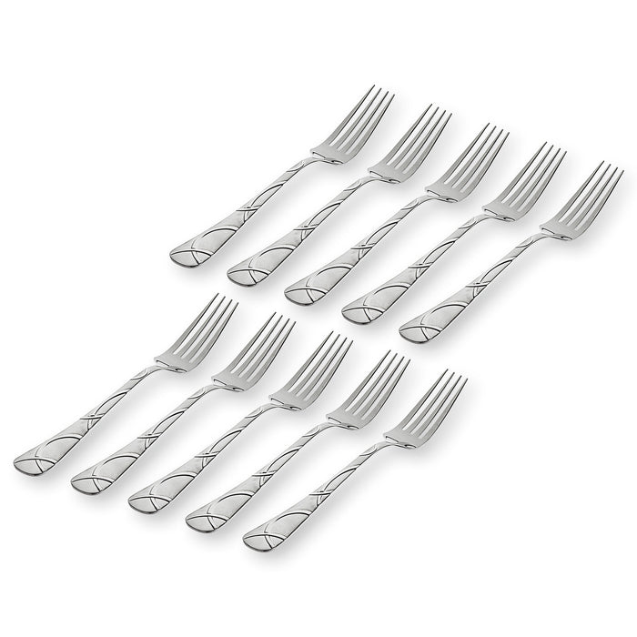 godinger Olympia Sandblasted 18/0 Stainless Steel Dinner Fork Set of 10