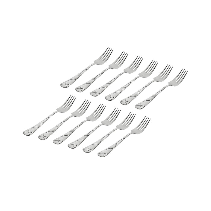 godinger Olympia Sandblasted 18/0 Stainless Steel Salad Fork Set of 12