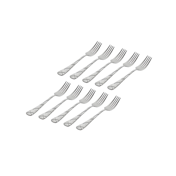 godinger Olympia Sandblasted 18/0 Stainless Steel Salad Fork Set of 10