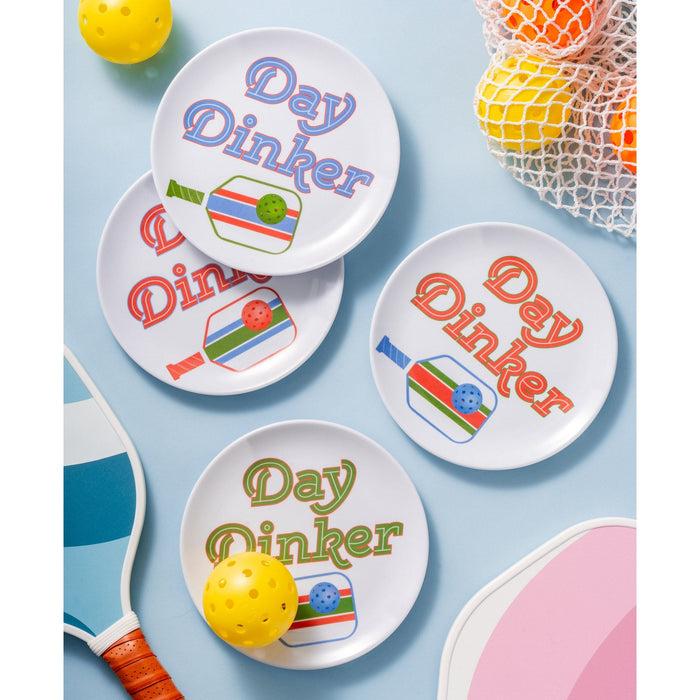 Godinger Pickle Ball Melamine Appetizer Plate Set Of 4