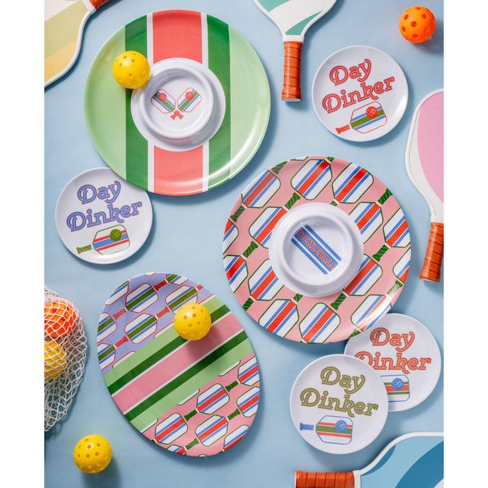 Godinger Pickle Ball Melamine Appetizer Plate Set Of 4