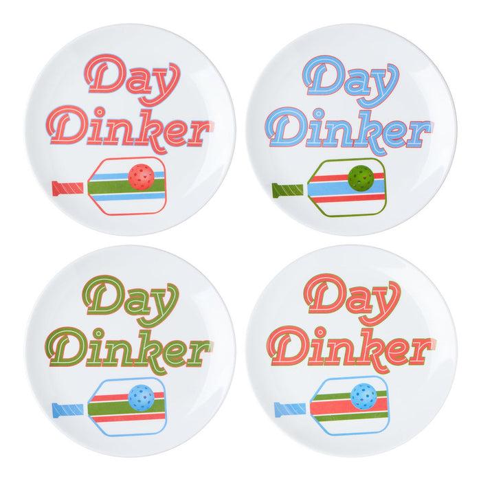 godinger Pickle Ball Melamine Appetizer Plate Set of 4