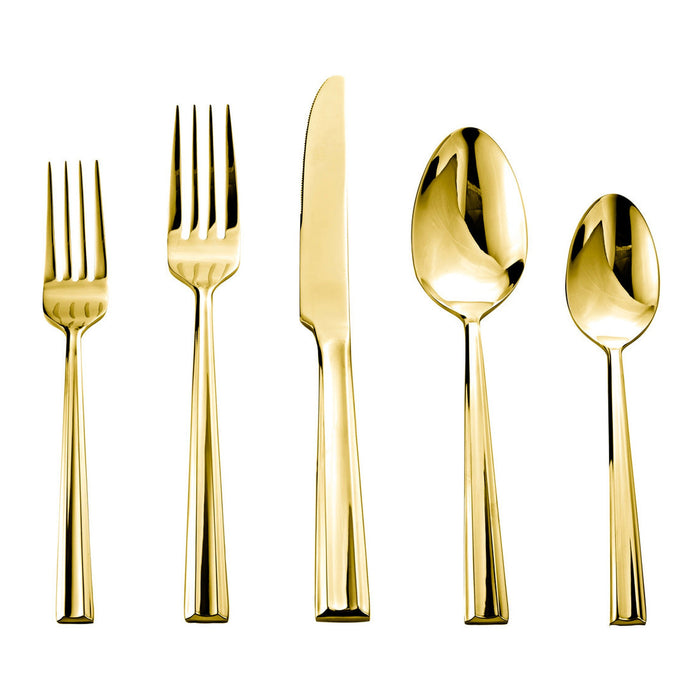 Godinger Plait Mirror Gold 18/0 Stainless Steel 20 Piece Flatware Set Service For 4