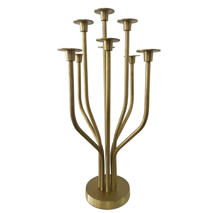 godinger Radiant Tree 9 Light Matte Gold Candelabra