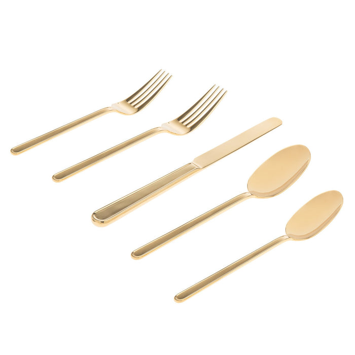 godinger Rail Gold 18/10 Stainless Steel 20 Piece Flatware Set Service For 4