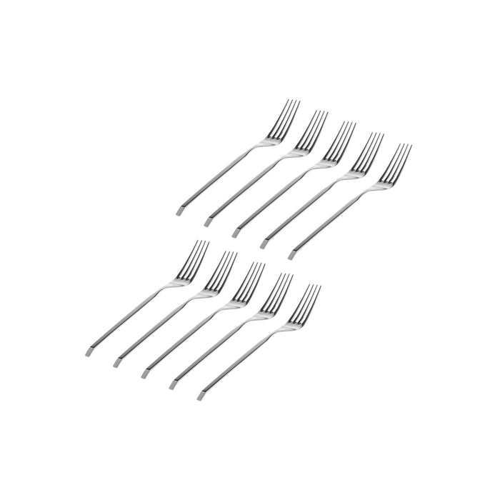 Godinger Ramp Mirrored 18/0 Stainless Steel Salad Fork Set Of 10