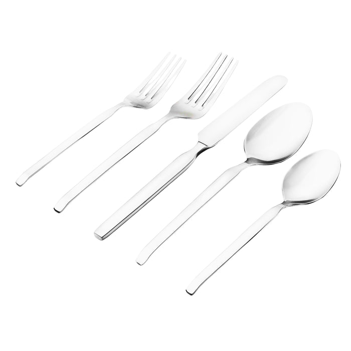 Godinger Ramp Satin 18/0 Stainless Steel 20 Piece Flatware Set Service For 4