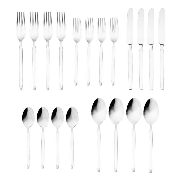 Godinger Ramp Satin 18/0 Stainless Steel 20 Piece Flatware Set Service For 4