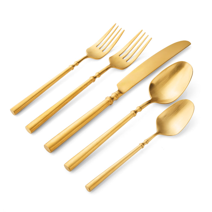 Godinger Regal Gold 18/10 Stainless Steel 20 Piece Flatware Set Service For 4
