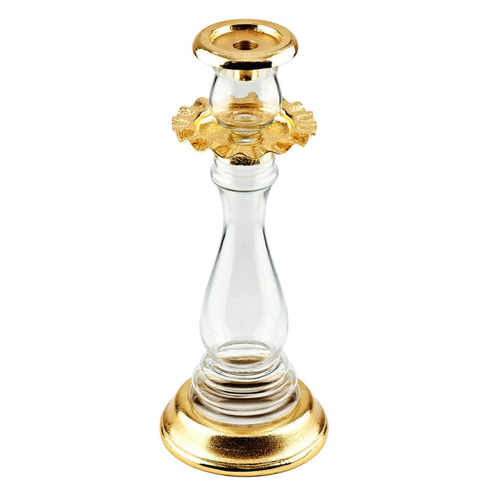 godinger Ripple Gold Large Tapered & Pillar Candleholder