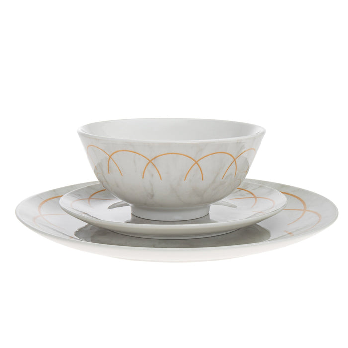 Godinger Rotolo Porcelain 12 Piece Dinnerware Set Service For 4