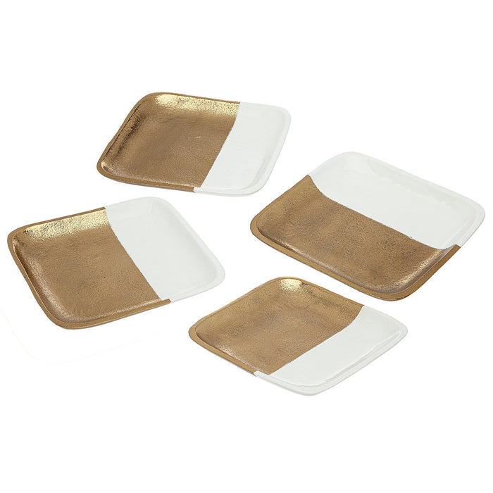 godinger Russo Gold and Enamel Dessert Plate Set of 4