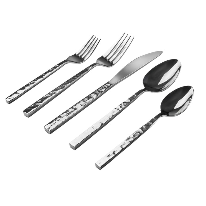 Godinger Rustic Mirrored 18/10 Stainless Steel 20 Piece Flatware Set Service For 4