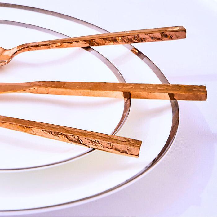 Godinger Rustic Mirrored Copper 18/10 Stainless Steel 20 Piece Flatware Set Service For 4