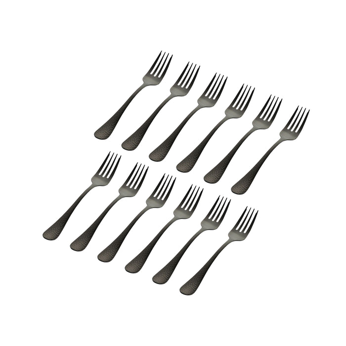 godinger Salem Matte Black 18/0 Stainless Steel Salad Fork Set of 12